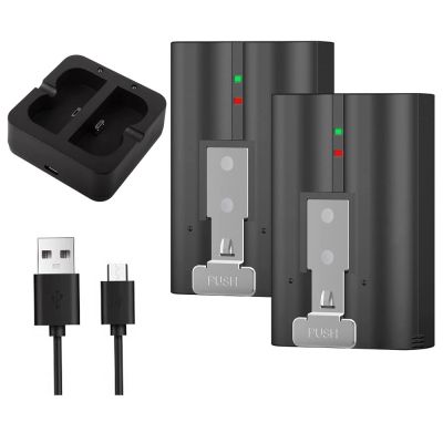 2-Pack Replacement Battery with Charger Station for Ring-Doorbell Camera 2/3/4 3.65V 6040mAh