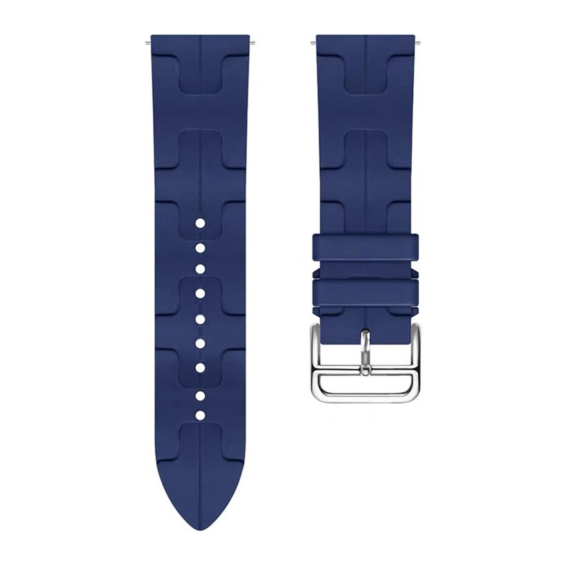 H-shaped pattern Silicone Strap for Samsung Galaxy Watch4/5/6(40mm 44mm)/Watch 4 Classic(42mm 46mm)/Watch 6 Classic(43mm 47mm)(Deep Navy )(20/20mm)