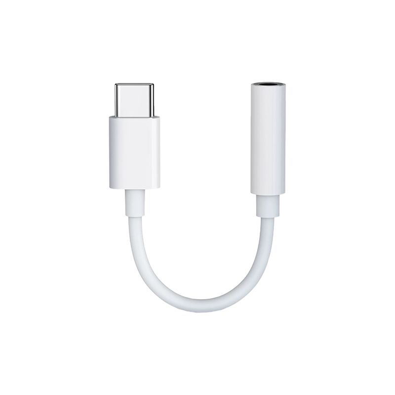 USB C Male to 3.5mm Female Cable (0.4ft)(White)