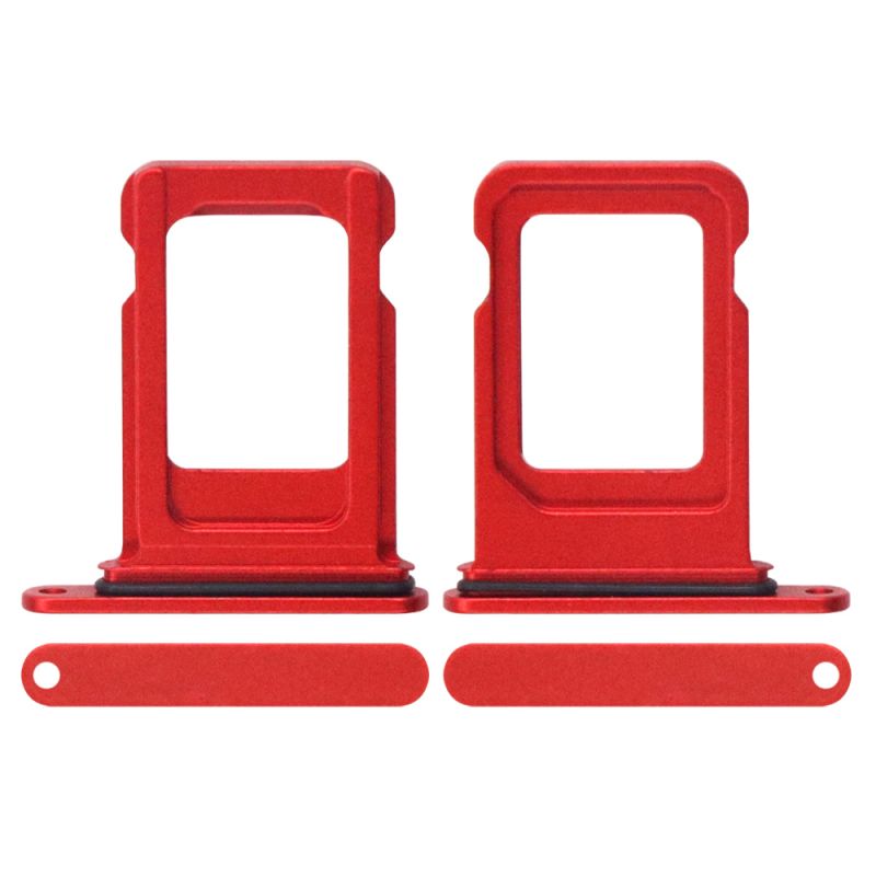 Sim Card Tray with Waterproof Gasket Ring for iPhone 13(Single SIM Card Version)-Red