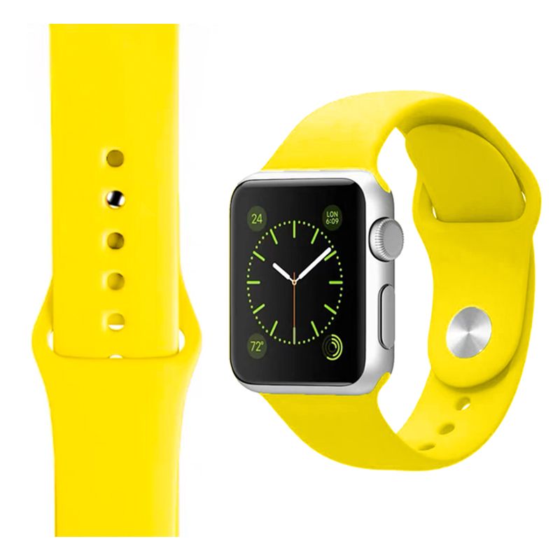 Silicone Strap for Apple iWatch Series (42/44/45/49MM)(Yellow)
