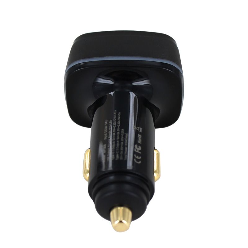 3-Port PD Type C 1 (65W) & PD Type C 2 (20W) & USB A (20W) Car Charger Adapter for Mobile Phone & Tablet & Laptop - Black