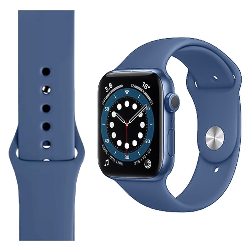 Silicone Strap for Apple iWatch Series (42/44/45/49MM)(Navy Blue)