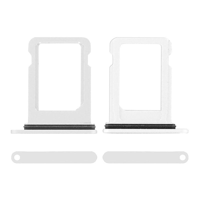 Sim Card Tray with Waterproof Gasket Ring for iPhone 12 Mini(Silver)