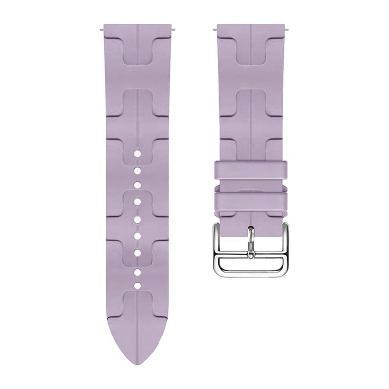 H-shaped pattern Silicone Strap for Samsung Galaxy Watch4/5/6(40mm 44mm)/Watch 4 Classic(42mm 46mm)/Watch 6 Classic(43mm 47mm)(Light Purple)(20/20mm)