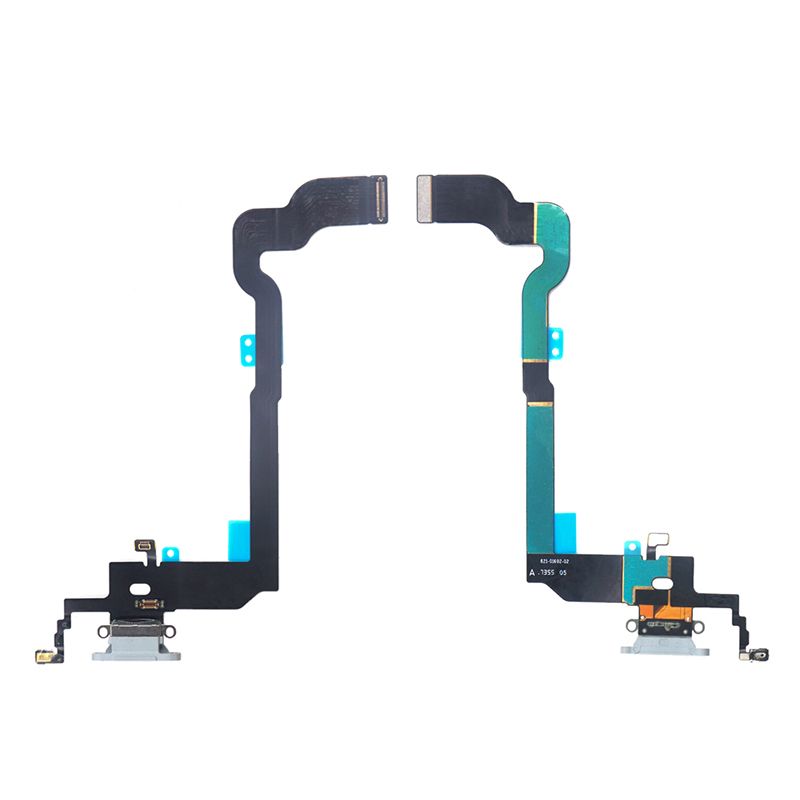 Charging Port Flex Cable(With Mic,Antenna) for iPhone X(Silver)