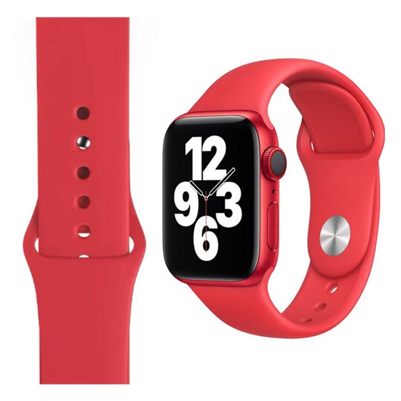Silicone Strap for Apple iWatch Series (42/44/45/49MM)(Red)
