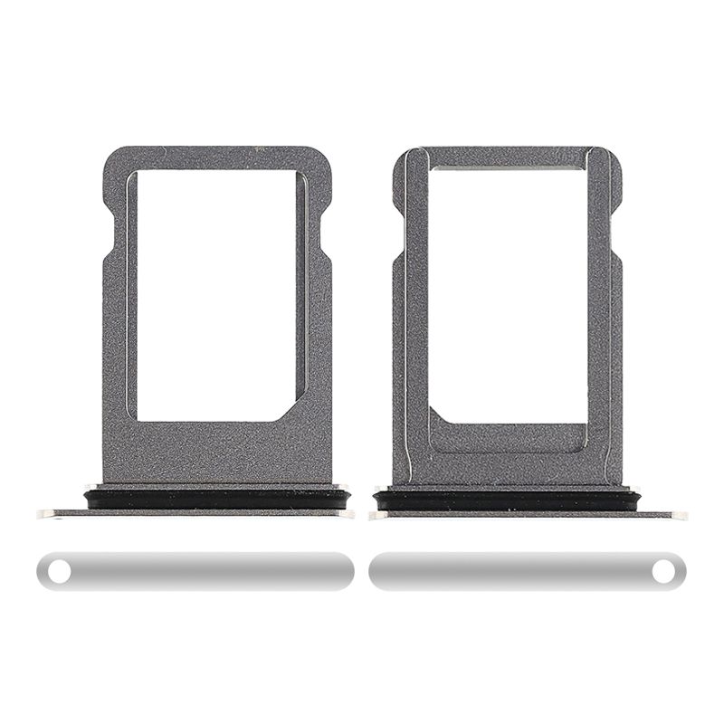 Sim Card Tray with Waterproof Gasket Ring for iPhone X(Silver)