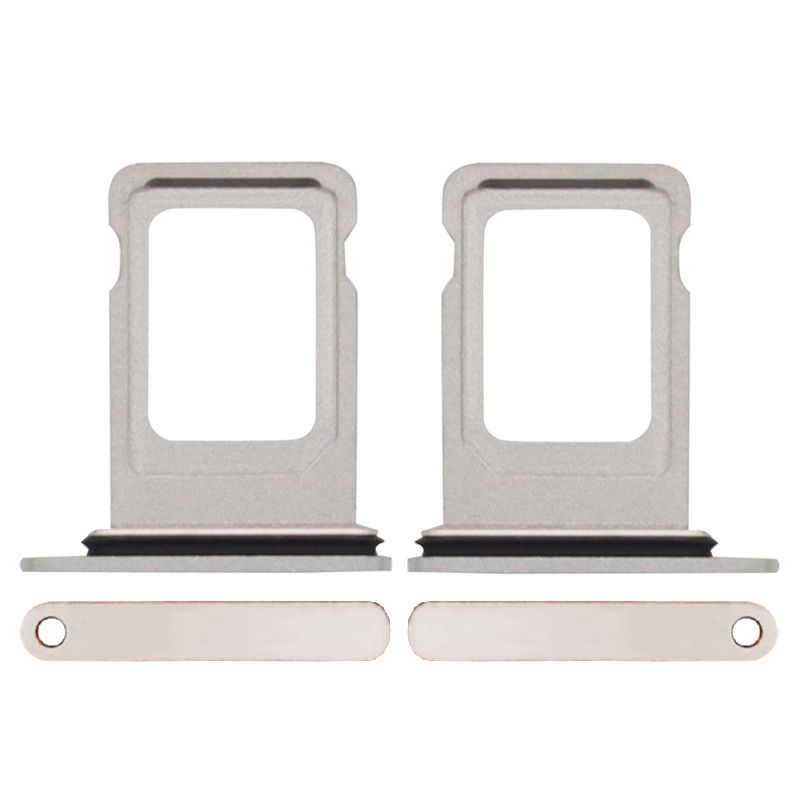 Sim Card Tray with Waterproof Gasket Ring for iPhone 13 Pro/13 Pro Max(Single SIM Card Version)-Silver