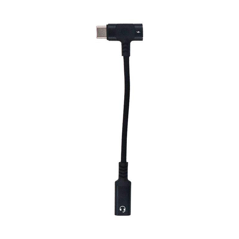 2 in 1 3.5mm Headphone Femal to USB C Male and USB C Female (Black)(T-shaped)(0.3ft)