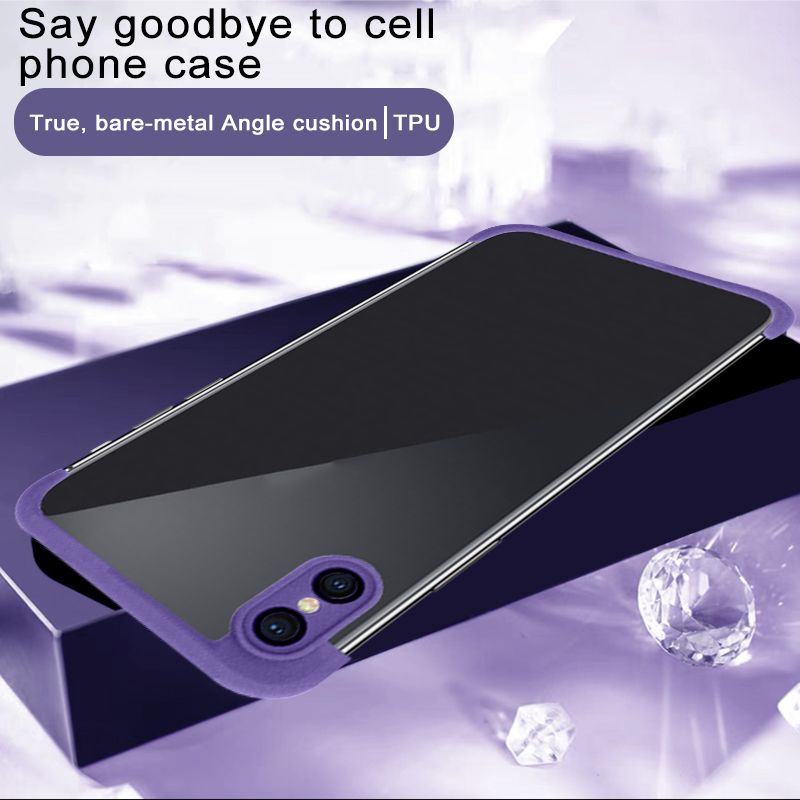 Corner pad protective case for iPhone X (TPU)(Purple)