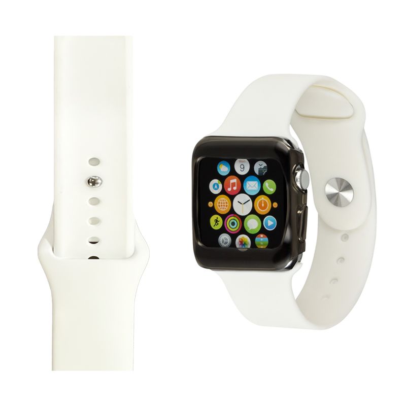 Silicone Strap for Apple iWatch Series (38/40/41MM)(White)