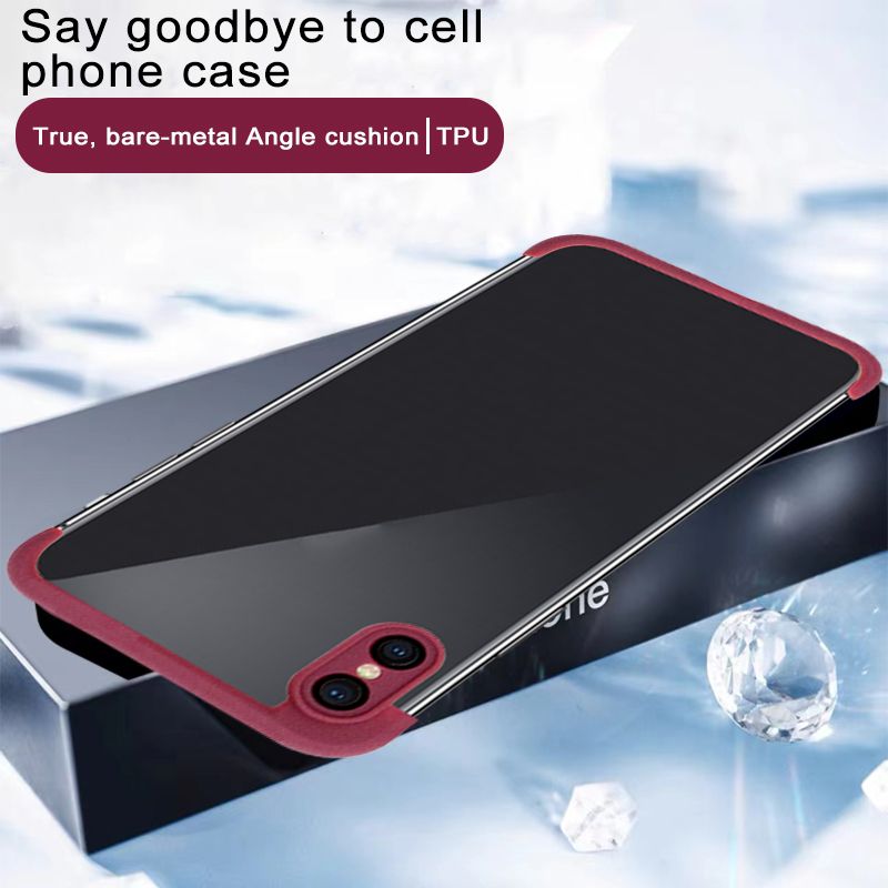 Corner pad protective case for iPhone X (TPU)(Red)