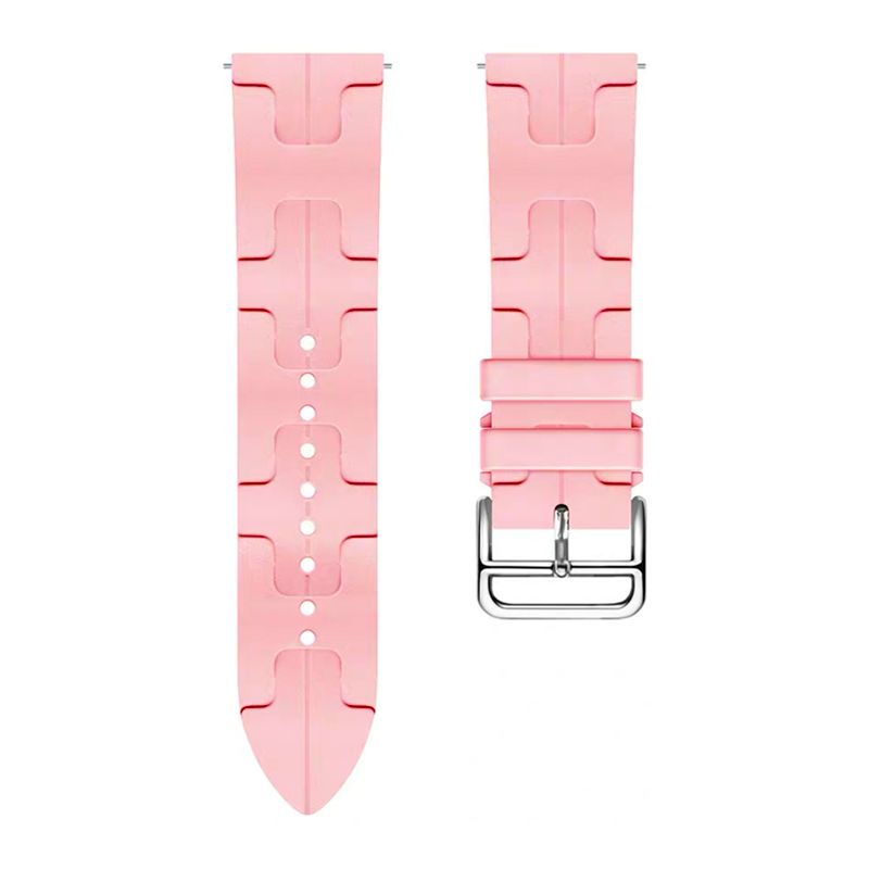H-shaped pattern Silicone Strap for Samsung Galaxy Watch4/5/6(40mm 44mm)/Watch 4 Classic(42mm 46mm)/Watch 6 Classic(43mm 47mm)(Bright Pink)(20/20mm)