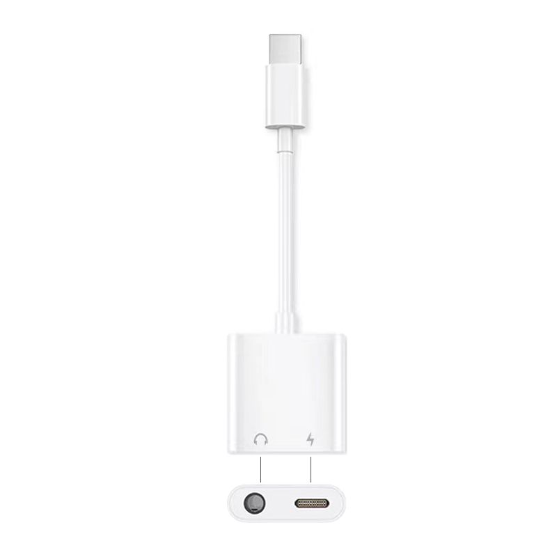 USB C Male to USB C Female and 3.5mm Aux Female Adapter (2in1)