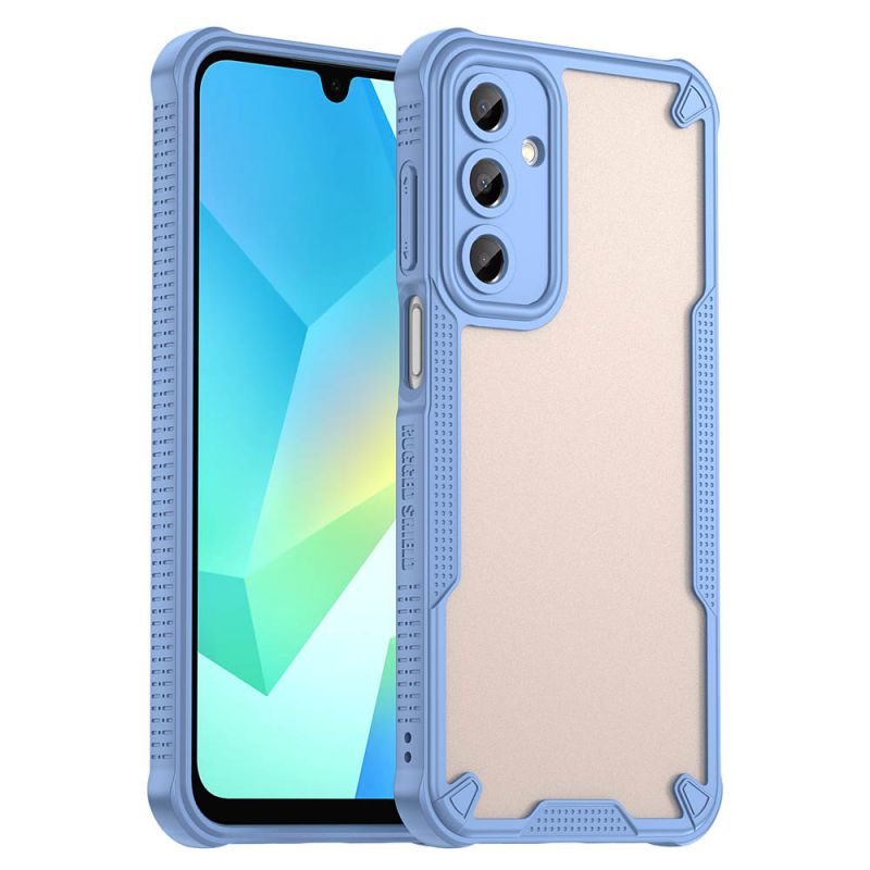 For Samsung Galaxy A16 5G/4G Armor Case-PC+TPU Hybrid,Frosted Semi-Transparent,Anti-Shock Design(Blue)