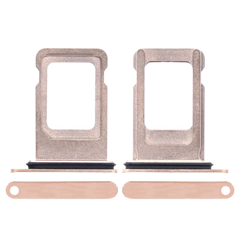 Sim Card Tray with Waterproof Gasket Ring for iPhone XS Max(Gold)