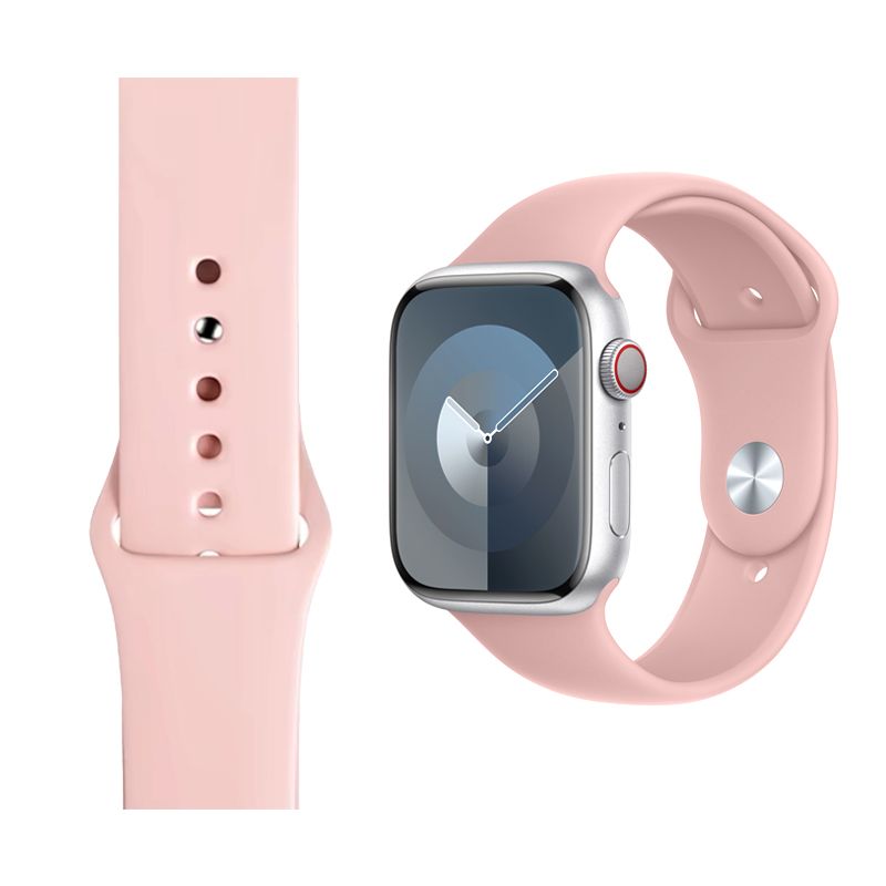 Silicone Strap for Apple iWatch Series (38/40/41MM)(Official Powder Sand)