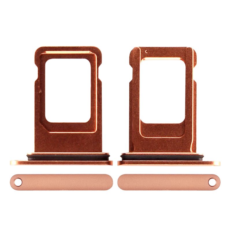 Sim Card Tray with Waterproof Gasket Ring for iPhone XR(Coral)