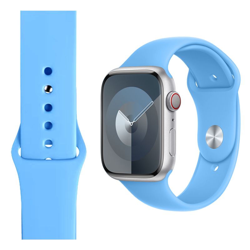Silicone Strap for Apple iWatch Series (42/44/45/49MM)(Light Blue)