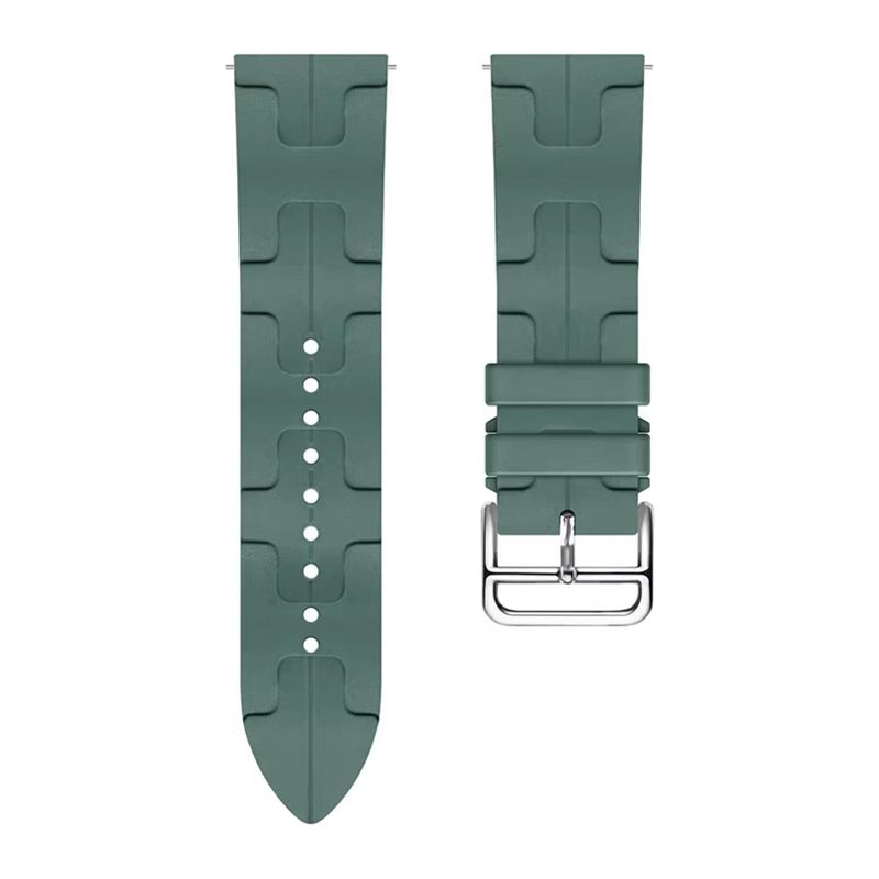 H-shaped pattern Silicone Strap for Samsung Galaxy Watch4/5/6(40mm 44mm)/Watch 4 Classic(42mm 46mm)/Watch 6 Classic(43mm 47mm)(Pine Green )(20/20mm)