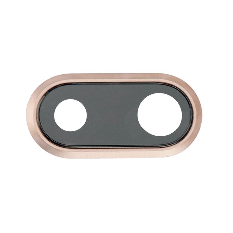 Back Camera Glass Lens Cover with Frame Ring for iPhone 8 Plus(Rose Gold)