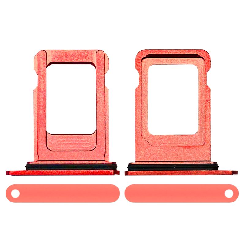 Sim Card Tray with Waterproof Gasket Ring for iPhone 12(Red)