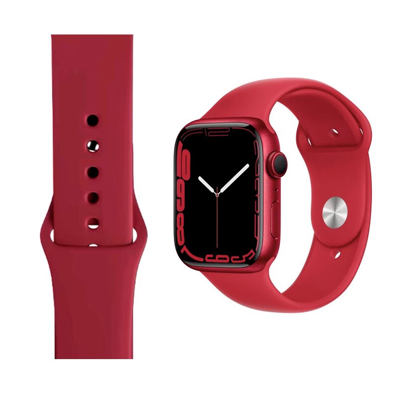 Silicone Strap for Apple iWatch Series (38/40/41MM)(Red Wine)