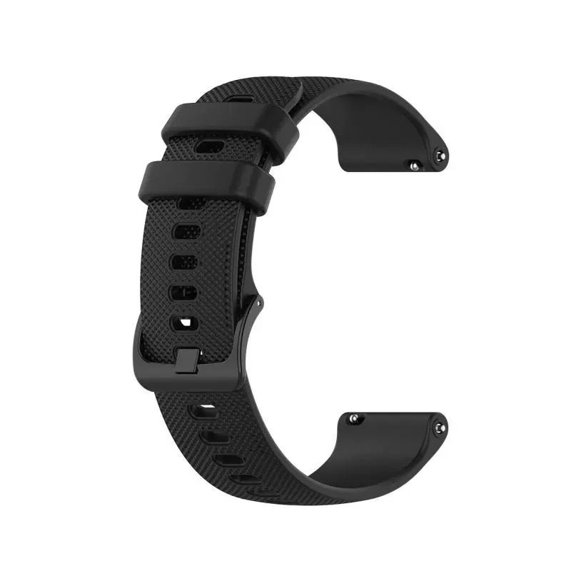 Silicone Strap for Garmin venu/Garmin venu sq/Garmin vivoactive 3 (20MM) (Black)