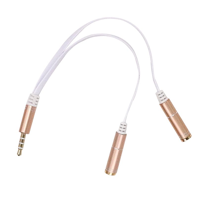 3.5mm Male to 2 Port 3.5mm Female Cable (0.43ft)(Glod)