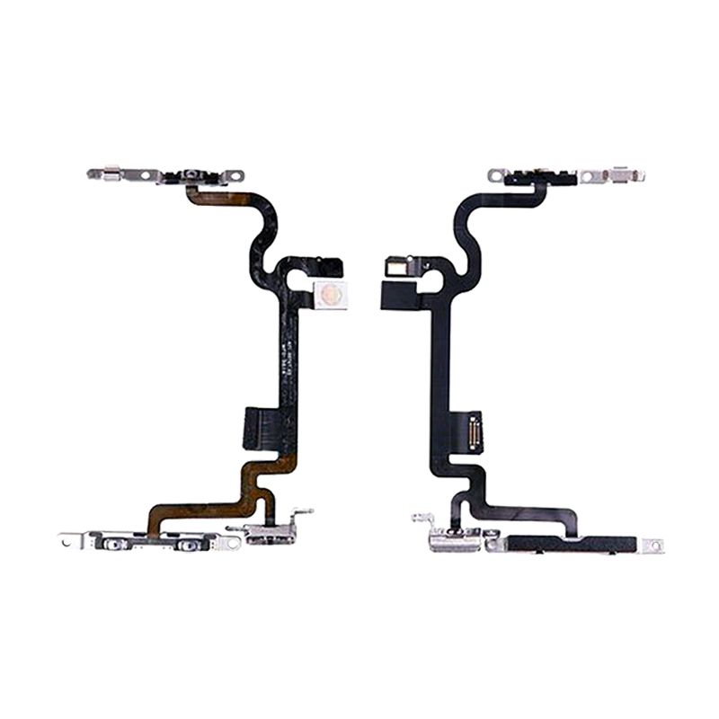 Power Button,Camera Flash LED,Noise Reduction Mic Flex Cable with Metal Plate for iPhone 7