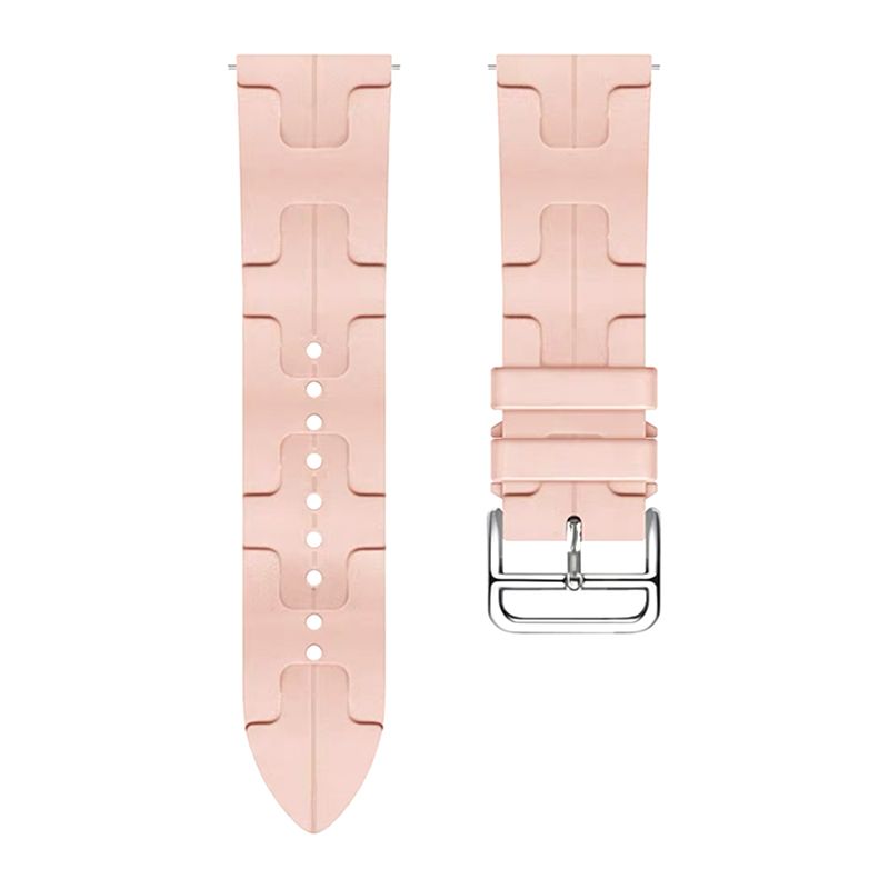 H-shaped pattern Silicone Strap for Samsung Galaxy Watch4/5/6(40mm 44mm)/Watch 4 Classic(42mm 46mm)/Watch 6 Classic(43mm 47mm)(Pink Sand)(20/20mm)