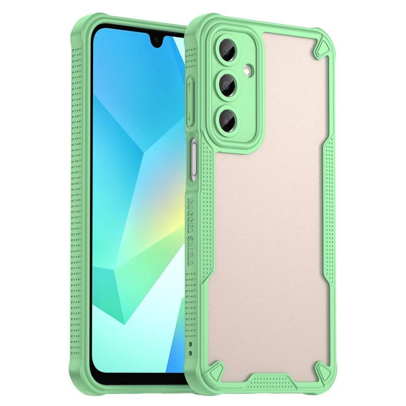 For Samsung Galaxy A16 5G/4G Armor Case-PC+TPU Hybrid,Frosted Semi-Transparent,Anti-Shock Design(Green)