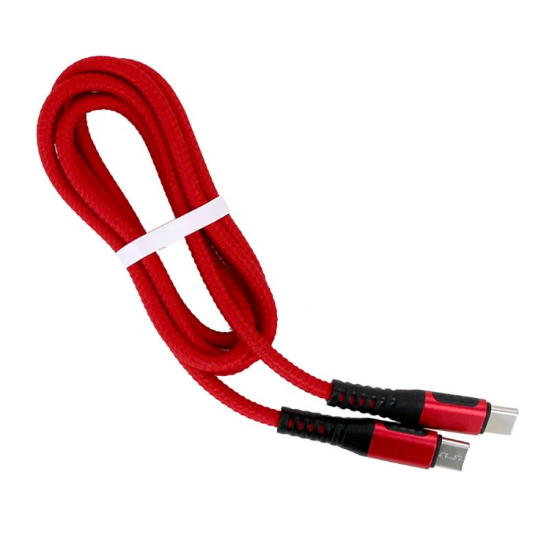 3A Type-C to Type-C Fast Charging Data Cable (Integration Head/Braided Line) - Red (1.0M)