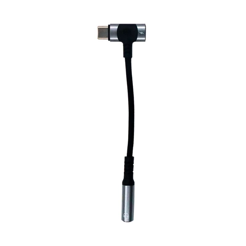 2 in 1 3.5mm Headphone Femal to USB C Male and Charge USB C Female (Sliver)(T-shaped)(0.3ft)