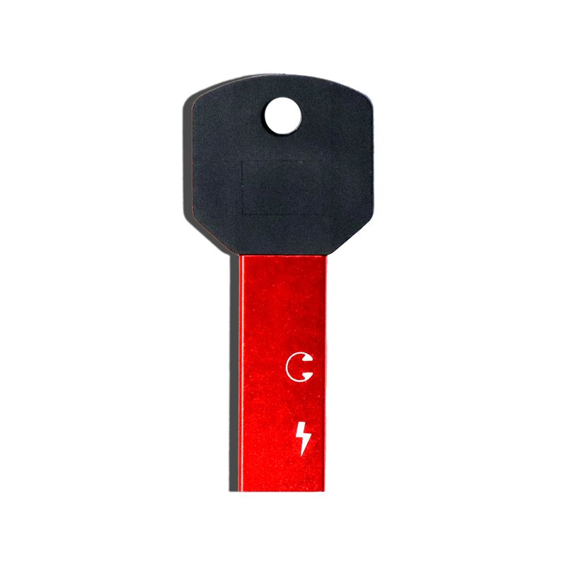 2 in 1 USB C Splitter to Lightning Male to Dual Type C Female(Charging and Audio) Adapter(Key Shape Style)(Red)