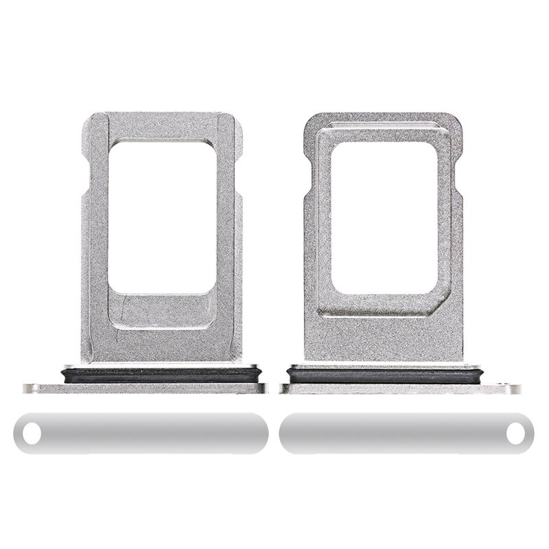 Sim Card Tray with Waterproof Gasket Ring for iPhone XS Max(Silver)