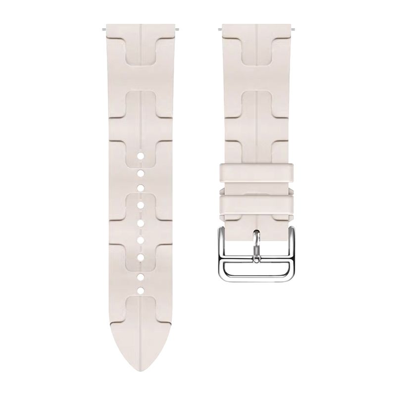 H-shaped pattern Silicone Strap for Samsung Galaxy Watch4/5/6(40mm 44mm)/Watch 4 Classic(42mm 46mm)/Watch 6 Classic(43mm 47mm)(Starlight)(20/20mm)