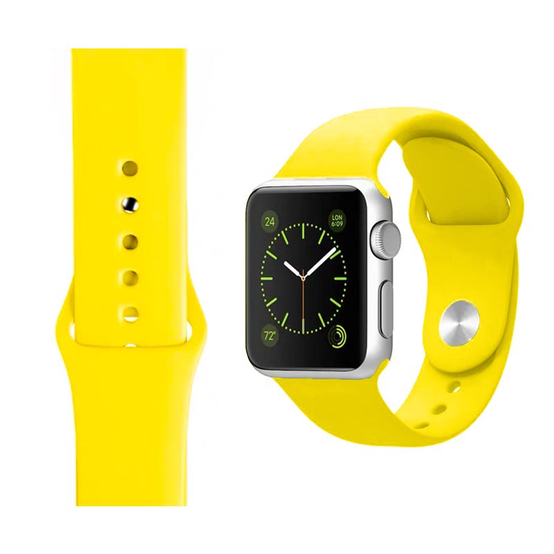 Silicone Strap for Apple iWatch Series (38/40/41MM)(Yellow)