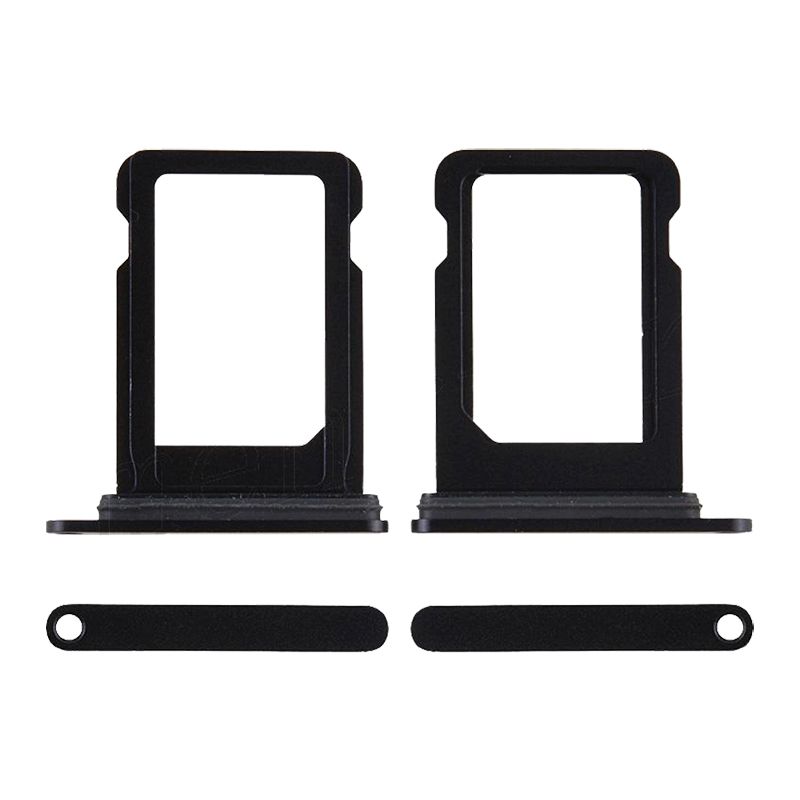 Sim Card Tray with Waterproof Gasket Ring for iPhone 12 Mini(Black)