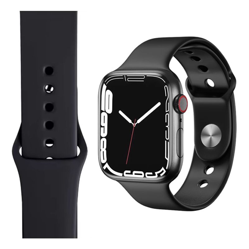 Silicone Strap for Apple iWatch Series (42/44/45/49MM)(Black)