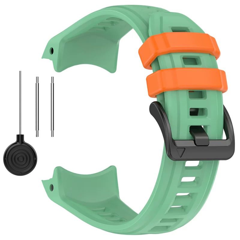 Silicone Strap for Garmin Instinct 3(50mm)(Rainforest Green Orange)
