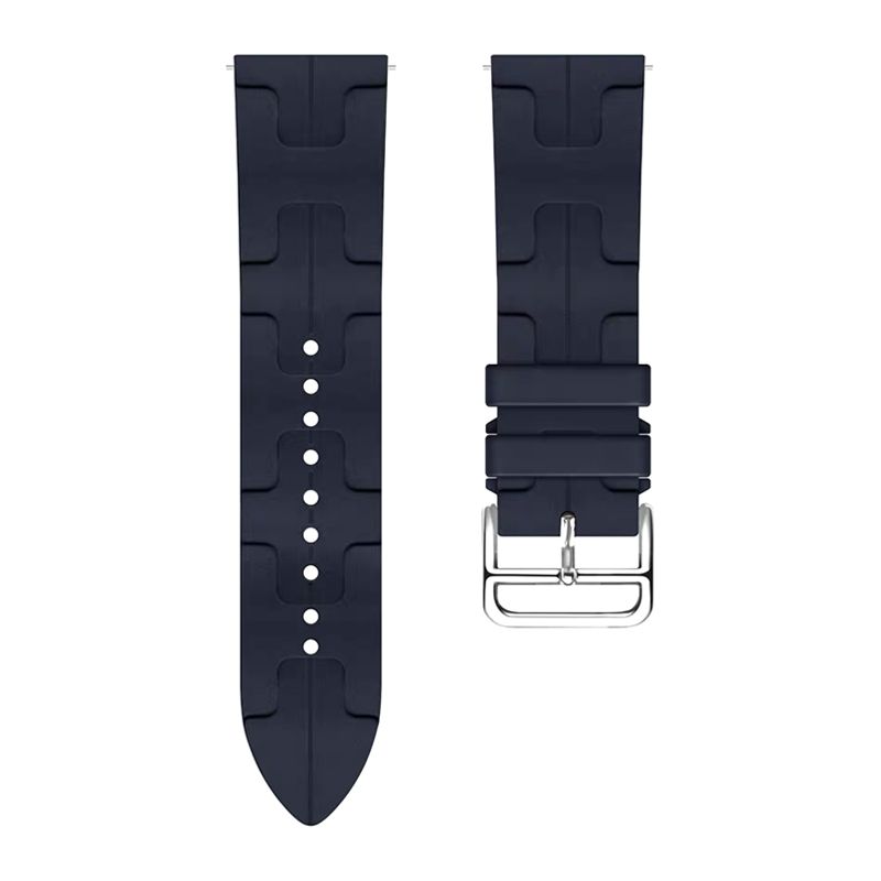 H-shaped pattern Silicone Strap for Samsung Galaxy Watch4/5/6(40mm 44mm)/Watch 4 Classic(42mm 46mm)/Watch 6 Classic(43mm 47mm)(Midnight )(20/20mm)