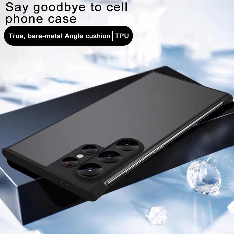 Corner pad protective case for Samsung Galaxy S23 Ultra (TPU)(Black)