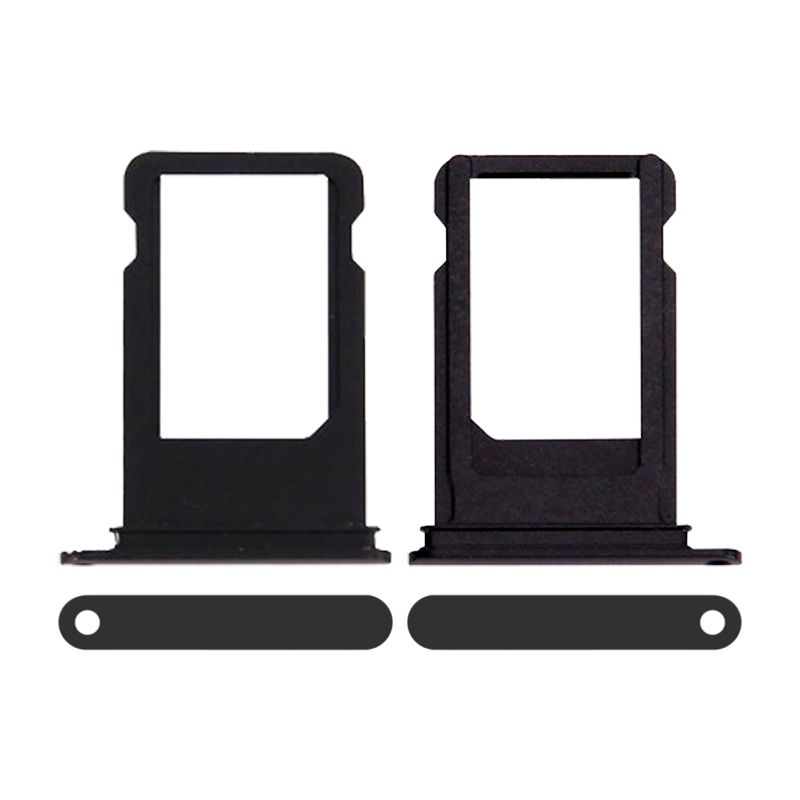 Sim Card Tray with Waterproof Gasket Ring for iPhone 7(Black)