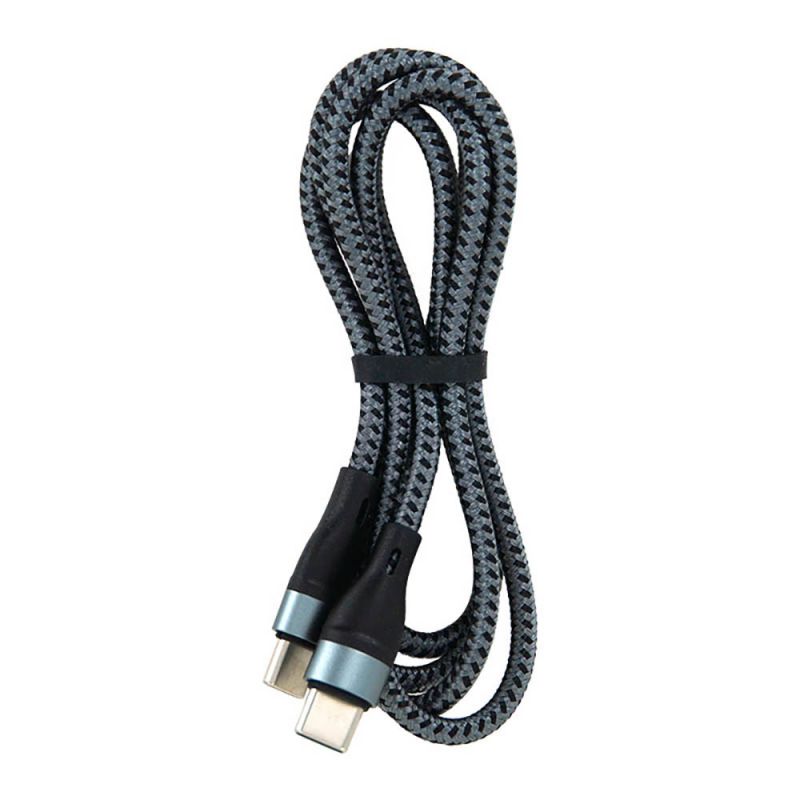 Type-C to Type-C Fast Charging Data Cable (Braided Line) - Gray (1.0M)