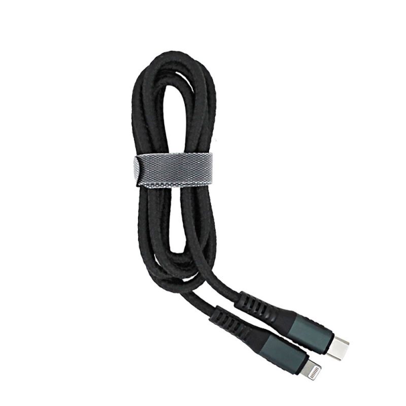 Type-C to 8 Pin Fast Charging Data Cable (Braided Line) - Black (1.0M)