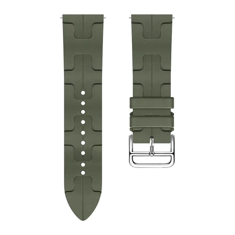 H-shaped pattern Silicone Strap for Samsung Galaxy Watch4/5/6(40mm 44mm)/Watch 4 Classic(42mm 46mm)/Watch 6 Classic(43mm 47mm)(Khaki)(20/20mm)