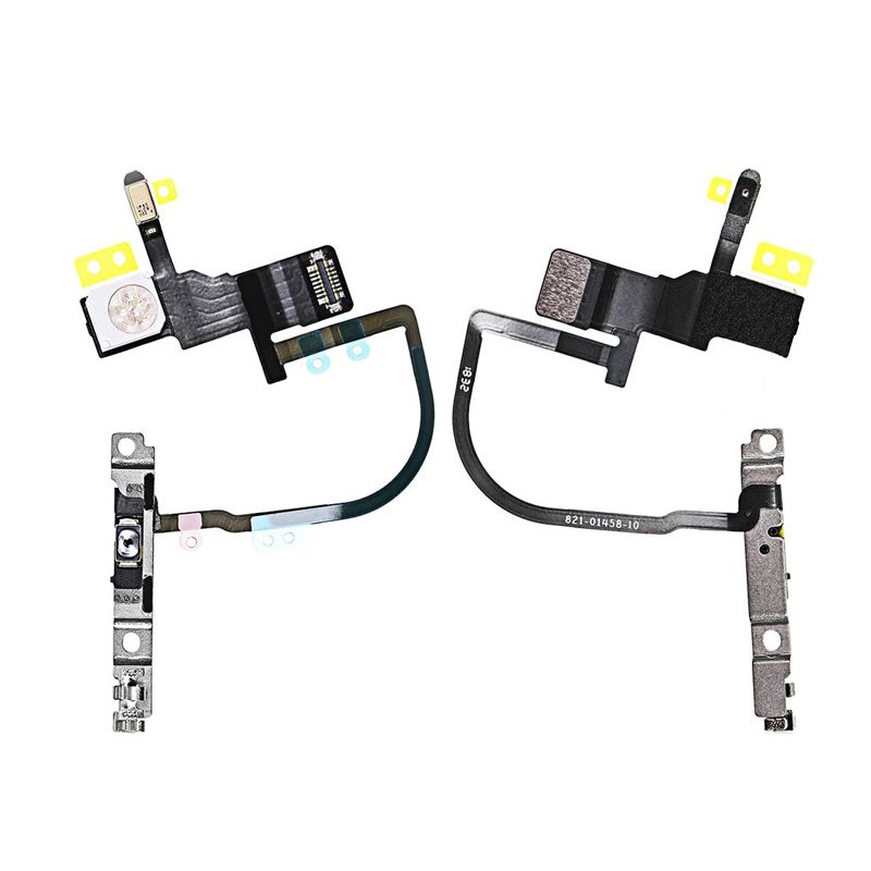 Power Button,Camera Flash LED,Noise Reduction Mic Flex Cable with Metal Plate for iPhone XS