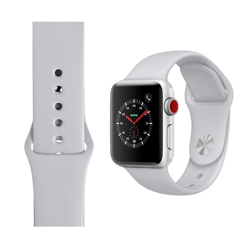 Silicone Strap for Apple iWatch Series (38/40/41MM)(Cloud Gray)